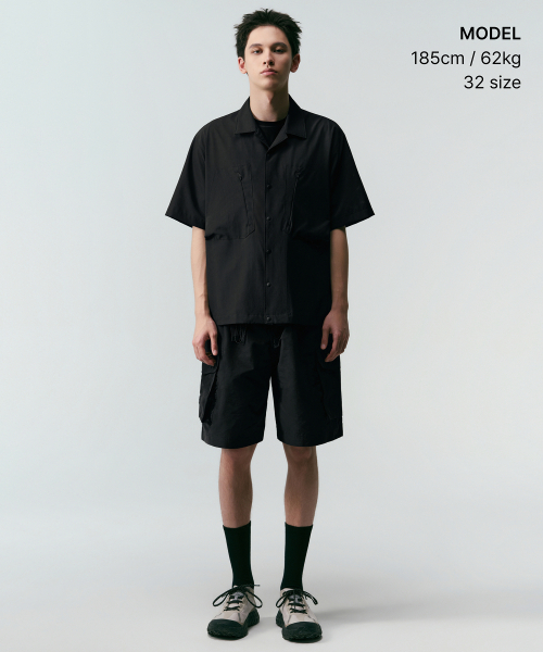 MUSINSA STANDARD（ムシンサスタンダード）の「[シティレジャー] NPベルト付きカーゴショーツ [ブラック]（その他パンツ・メンズ・その他・26/27/28/29/30/31/32/33/34/36/38/40/42）」の2枚目の写真