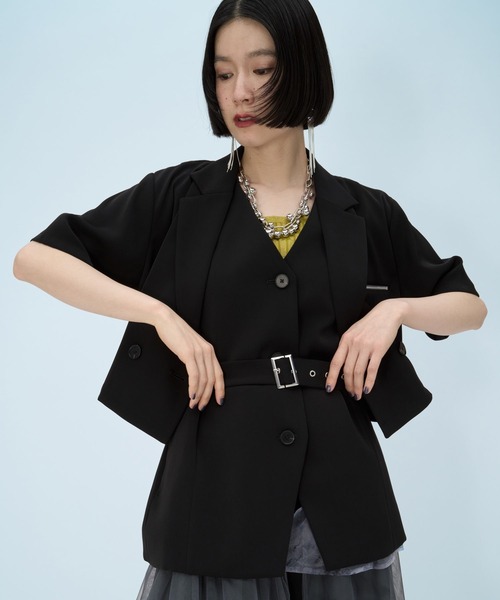 HARE（ハレ）の「トロミミドルベスト(HARE)（ベスト・レディース・ブラック/パープル・FREE）」の2枚目の写真