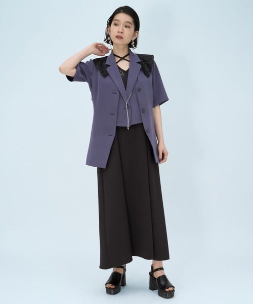 HARE（ハレ）の「トロミミドルベスト(HARE)（ベスト・レディース・ブラック/パープル・FREE）」の6枚目の写真