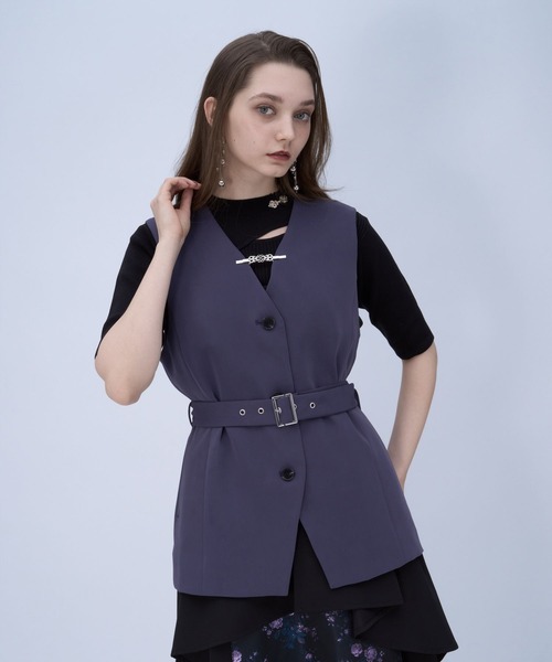 HARE（ハレ）の「トロミミドルベスト(HARE)（ベスト・レディース・ブラック/パープル・FREE）」の8枚目の写真