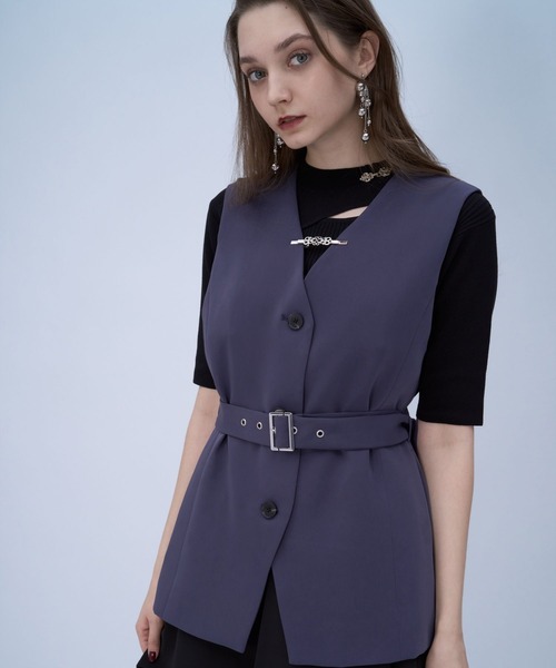 HARE（ハレ）の「トロミミドルベスト(HARE)（ベスト・レディース・ブラック/パープル・FREE）」の9枚目の写真