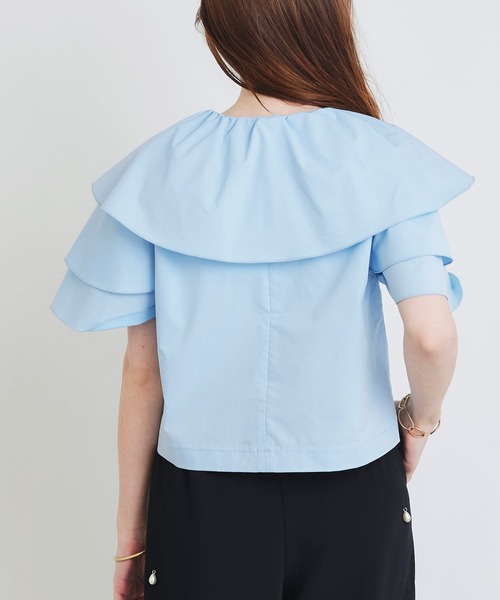 PICCIN PERLA（ピッチンペルラ）の「フリルショートジャケット（その他アウター・レディース・オフホワイト/ブラック/サックスブルー・M）」の15枚目の写真