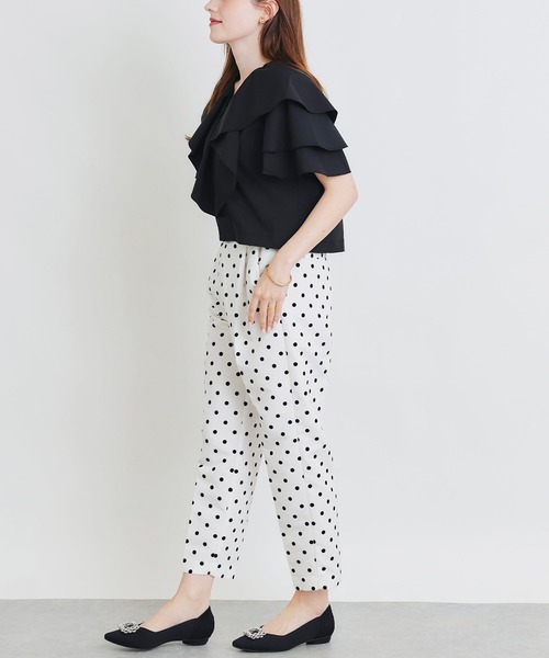 PICCIN PERLA（ピッチンペルラ）の「フリルショートジャケット（その他アウター・レディース・オフホワイト/ブラック/サックスブルー・M）」の19枚目の写真