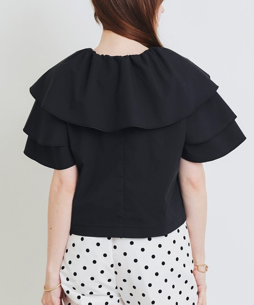 PICCIN PERLA（ピッチンペルラ）の「フリルショートジャケット（その他アウター・レディース・オフホワイト/ブラック/サックスブルー・M）」の22枚目の写真