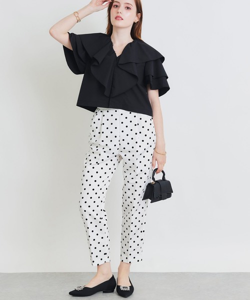 PICCIN PERLA（ピッチンペルラ）の「フリルショートジャケット（その他アウター・レディース・オフホワイト/ブラック/サックスブルー・M）」の20枚目の写真