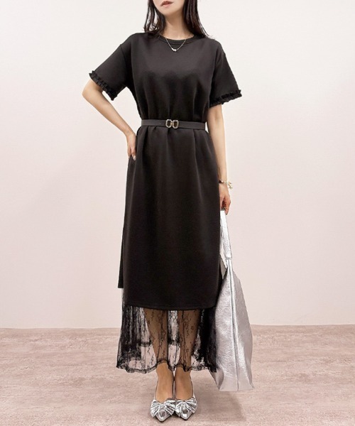 CLOTHY(クロシィ)の「【気取らないのに、ちゃんと可愛い】ルーズシルエットスウェットワンピ(ワンピース・レディース・ブルー/ブラック/グレー・FREE)」の2枚目の写真