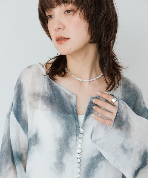 RIVE DROITE（リヴドロワ）の「【à Nice】【手洗い可/着映え/リネン100％】2WAYリネンブラウス（シャツ/ブラウス・レディース・ブラック/ネイビー/ベージュ/ホワイト・FREE）」の8枚目の写真
