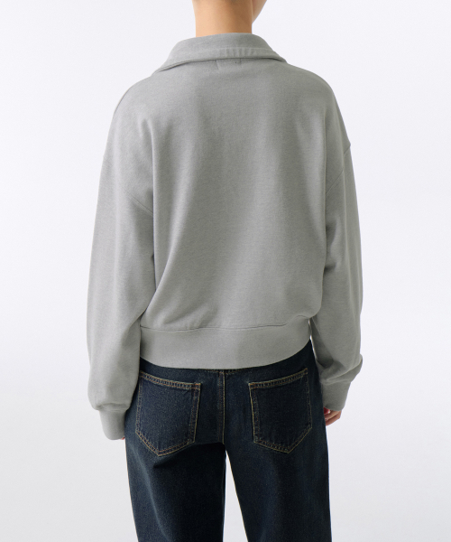 MUSINSA STANDARD WOMAN（ムシンサスタンダードウーマン）の「ウィメンズリラックスドストリングハーフジップスウェットシャツ[ミディアムグレー]（スウェット・レディース・その他・MEDIUM/LARGE/X-SMALL/SMALL）」の2枚目の写真