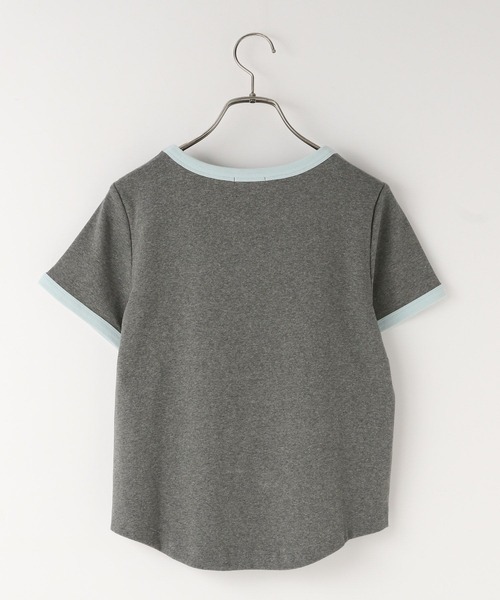 LOWRYS FARM(ローリーズファーム)の「リンガーTEE 638394(Tシャツ/カットソー・レディース・ベージュ/グレー系その他5/グレー系その他2/チャコールグレー・FREE)」の9枚目の写真
