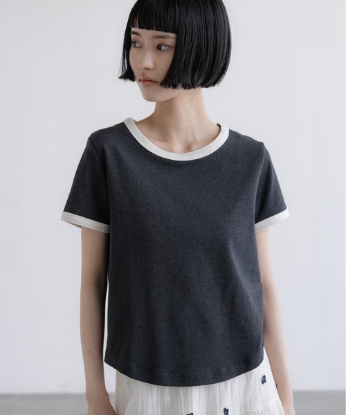 LOWRYS FARM(ローリーズファーム)の「リンガーTEE 638394(Tシャツ/カットソー・レディース・ベージュ/グレー系その他5/グレー系その他2/チャコールグレー・FREE)」の21枚目の写真