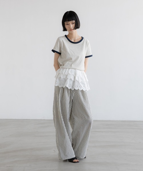 LOWRYS FARM(ローリーズファーム)の「リンガーTEE 638394(Tシャツ/カットソー・レディース・ベージュ/グレー系その他5/グレー系その他2/チャコールグレー・FREE)」の22枚目の写真