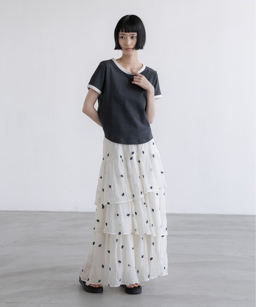 LOWRYS FARM(ローリーズファーム)の「リンガーTEE 638394(Tシャツ/カットソー・レディース・ベージュ/グレー系その他5/グレー系その他2/チャコールグレー・FREE)」の19枚目の写真