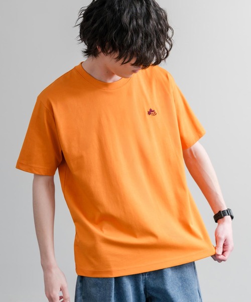 LOGOS(ロゴス)の「LOGOS ロゴス 吸汗速乾 スパイラルヤーンワンポイントロゴ刺繍半袖Tシャツ(Tシャツ/カットソー・メンズ・サンドベージュ/オフホワイト/カーキ/オレンジ/ネイビー/ワイン/スミクロ・M/LL/L)」の7枚目の写真