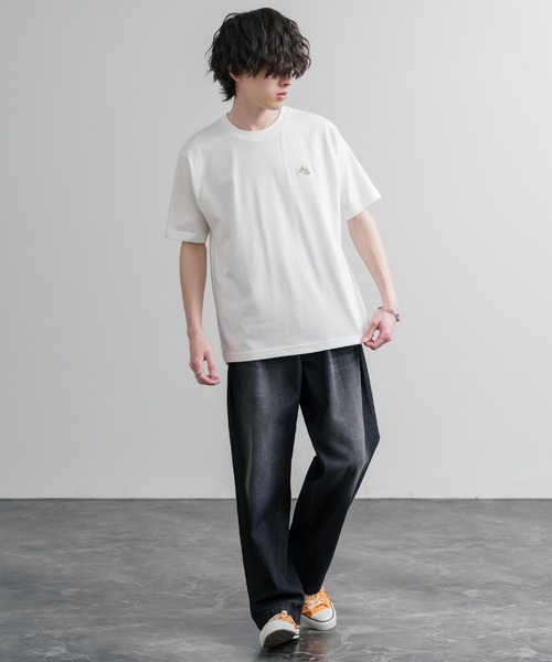 LOGOS(ロゴス)の「LOGOS ロゴス 吸汗速乾 スパイラルヤーンワンポイントロゴ刺繍半袖Tシャツ(Tシャツ/カットソー・メンズ・サンドベージュ/オフホワイト/カーキ/オレンジ/ネイビー/ワイン/スミクロ・M/LL/L)」の12枚目の写真