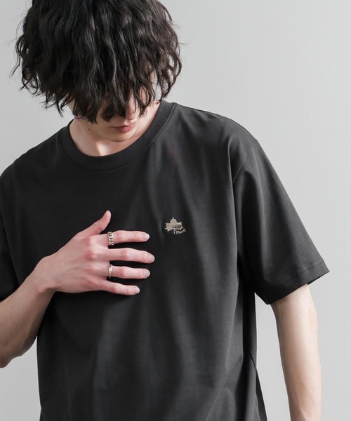 LOGOS(ロゴス)の「LOGOS ロゴス 吸汗速乾 スパイラルヤーンワンポイントロゴ刺繍半袖Tシャツ(Tシャツ/カットソー・メンズ・サンドベージュ/オフホワイト/カーキ/オレンジ/ネイビー/ワイン/スミクロ・M/LL/L)」の15枚目の写真
