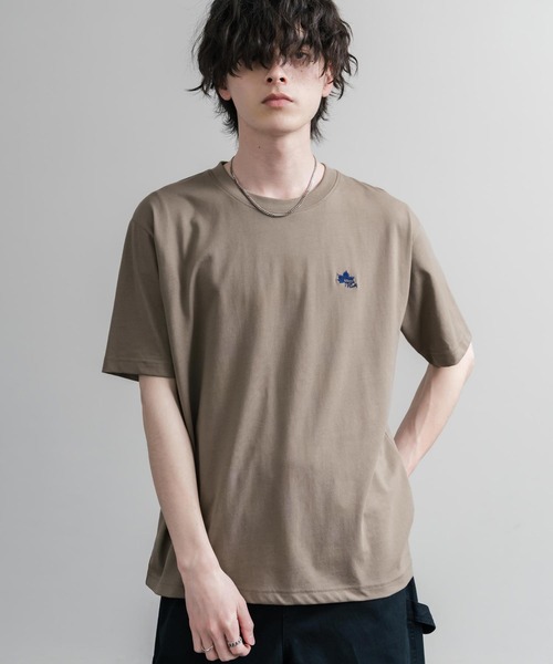 LOGOS(ロゴス)の「LOGOS ロゴス 吸汗速乾 スパイラルヤーンワンポイントロゴ刺繍半袖Tシャツ(Tシャツ/カットソー・メンズ・サンドベージュ/オフホワイト/カーキ/オレンジ/ネイビー/ワイン/スミクロ・M/LL/L)」の18枚目の写真