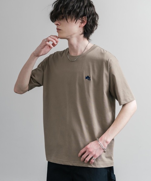 LOGOS(ロゴス)の「LOGOS ロゴス 吸汗速乾 スパイラルヤーンワンポイントロゴ刺繍半袖Tシャツ(Tシャツ/カットソー・メンズ・サンドベージュ/オフホワイト/カーキ/オレンジ/ネイビー/ワイン/スミクロ・M/LL/L)」の19枚目の写真