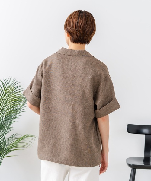 fort point(フォーポイント)の「【C-FORT POINT/フォートポイント】【きれいめ華やか サマーツイード】半袖 ダブルテーラードジャケット 高見え 上品 通勤 オフィス 韓国ファッション(テーラードジャケット・レディース・ブラック/ブラウン/ライトブラウン・FREE)」の20枚目の写真