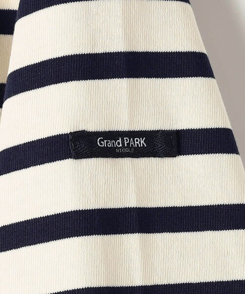 Grand PARK(グランドパーク)の「日本製デラヴェ天竺 半袖Tシャツ ボーダー/ベーシックカラー(Tシャツ/カットソー・レディース・ネイビー/オフホワイト・FREE)」の7枚目の写真
