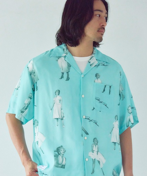 Schott(ショット)の「Schott×MARILYN MONROE RAYON SHIRT(シャツ/ブラウス・メンズ・サックスブルー/ピンク・XL/L/M)」の2枚目の写真