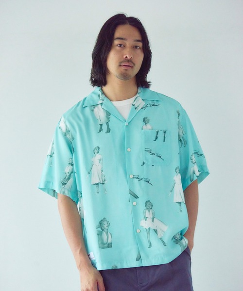 Schott(ショット)の「Schott×MARILYN MONROE RAYON SHIRT(シャツ/ブラウス・メンズ・サックスブルー/ピンク・XL/L/M)」の5枚目の写真
