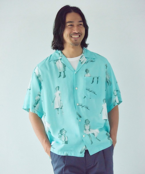 Schott(ショット)の「Schott×MARILYN MONROE RAYON SHIRT(シャツ/ブラウス・メンズ・サックスブルー/ピンク・XL/L/M)」の6枚目の写真