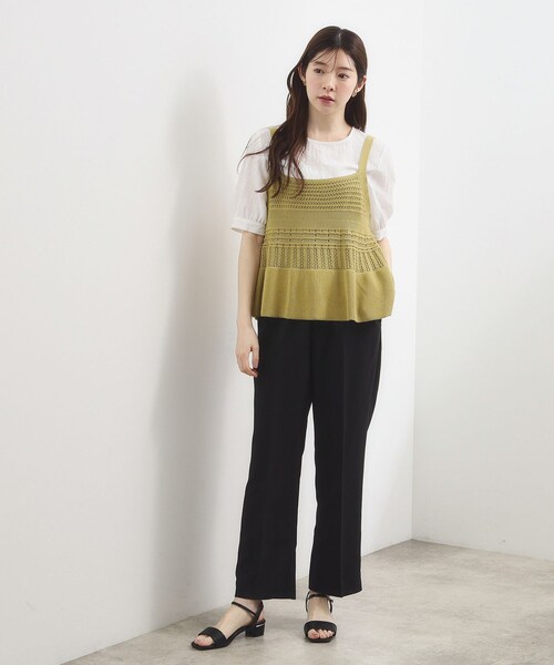 grove（グローブ）の「【貴島明日香さん着用・ひんやり】ラクさも美しさも、イージーパンツ（その他パンツ・レディース・モスグリーン/ブラウン系その他/ブラック・02/03/05/04/01）」の6枚目の写真