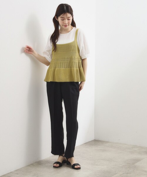 grove（グローブ）の「【貴島明日香さん着用・ひんやり】ラクさも美しさも、イージーパンツ（その他パンツ・レディース・モスグリーン/ブラウン系その他/ブラック・02/03/05/04/01）」の7枚目の写真