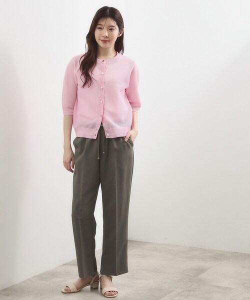 grove（グローブ）の「【貴島明日香さん着用・ひんやり】ラクさも美しさも、イージーパンツ（その他パンツ・レディース・モスグリーン/ブラウン系その他/ブラック・02/03/05/04/01）」の10枚目の写真