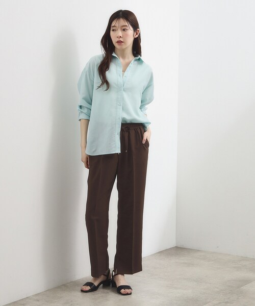 grove（グローブ）の「【貴島明日香さん着用・ひんやり】ラクさも美しさも、イージーパンツ（その他パンツ・レディース・モスグリーン/ブラウン系その他/ブラック・02/03/05/04/01）」の14枚目の写真