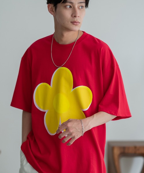 SIDEWAY STANCE(サイドウェイスタンス)の「【SIDEWAY STANCE】モザイクフラワー 半袖Tシャツ(Tシャツ/カットソー・メンズ・ホワイト/アッシュ/ブラック/レッド・SMALL/MEDIUM/LARGE/X-LARGE)」の4枚目の写真