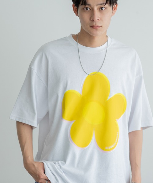 SIDEWAY STANCE(サイドウェイスタンス)の「【SIDEWAY STANCE】モザイクフラワー 半袖Tシャツ(Tシャツ/カットソー・メンズ・ホワイト/アッシュ/ブラック/レッド・SMALL/MEDIUM/LARGE/X-LARGE)」の1枚目の写真