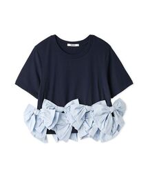 SNIDEL（スナイデル）の「【ZOZO/USAGI ONLINE限定】リボンドッキングTシャツ（Tシャツ/カットソー）」
