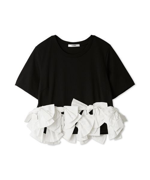 SNIDEL(スナイデル)の「【ZOZO/USAGI ONLINE限定】リボンドッキングTシャツ(Tシャツ/カットソー・レディース・ホワイト/その他/ブラック/ネイビー・F)」の22枚目の写真