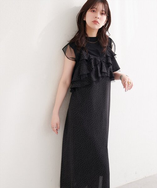 natural couture（ナチュラルクチュール）の「ラッフルフリルキャミワンピース（ワンピース・レディース・その他2/その他1・FREE）」の2枚目の写真