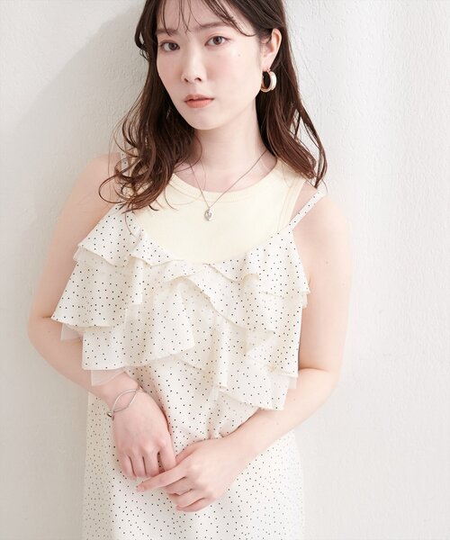 natural couture（ナチュラルクチュール）の「ラッフルフリルキャミワンピース（ワンピース・レディース・その他2/その他1・FREE）」の3枚目の写真