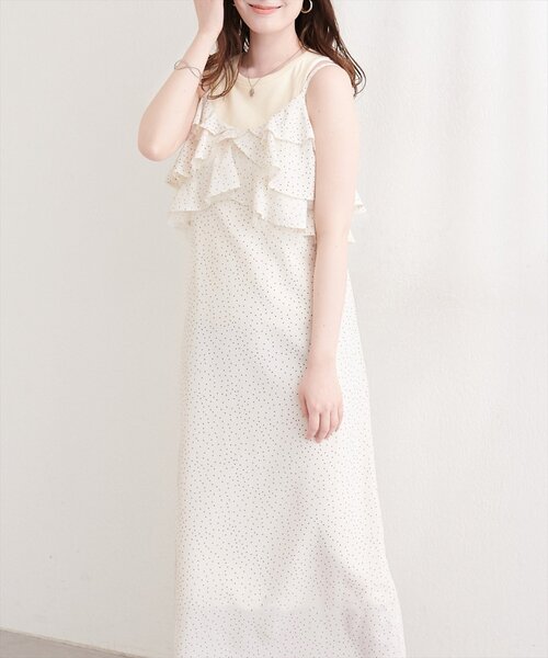 natural couture（ナチュラルクチュール）の「ラッフルフリルキャミワンピース（ワンピース・レディース・その他2/その他1・FREE）」の5枚目の写真