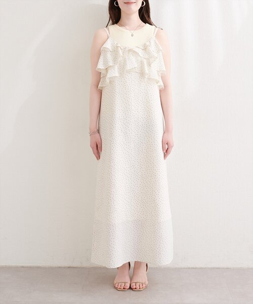 natural couture（ナチュラルクチュール）の「ラッフルフリルキャミワンピース（ワンピース・レディース・その他2/その他1・FREE）」の8枚目の写真