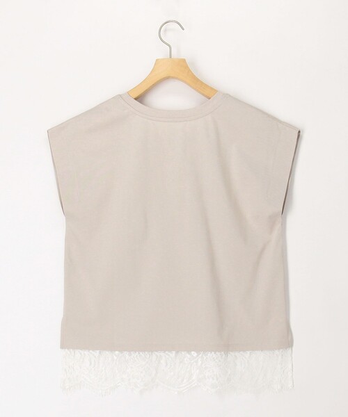 MICO COULIER(ミコクリエ)の「《接触冷感》《吸水速乾》DRY COTTON裾レースTシャツ(Tシャツ/カットソー・レディース・オリーブ/ベージュ/ブラック/オフホワイト・38)」の8枚目の写真