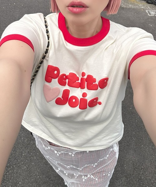 Alley Tokyo（アリートーキョー）の「ぷくぷくプリントリンガーT（Tシャツ/カットソー・レディース・ネイビー/オフホワイト/レッド・FREE）」の2枚目の写真