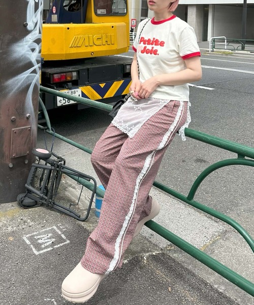 Alley Tokyo（アリートーキョー）の「ぷくぷくプリントリンガーT（Tシャツ/カットソー・レディース・ネイビー/オフホワイト/レッド・FREE）」の4枚目の写真