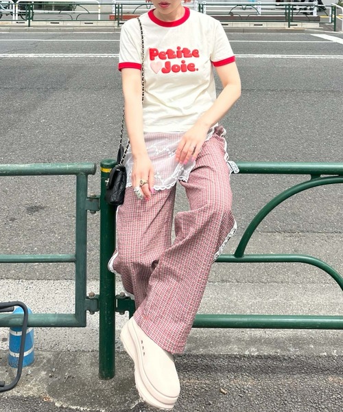 Alley Tokyo（アリートーキョー）の「ぷくぷくプリントリンガーT（Tシャツ/カットソー・レディース・ネイビー/オフホワイト/レッド・FREE）」の6枚目の写真