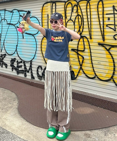 Alley Tokyo（アリートーキョー）の「ぷくぷくプリントリンガーT（Tシャツ/カットソー・レディース・ネイビー/オフホワイト/レッド・FREE）」の16枚目の写真