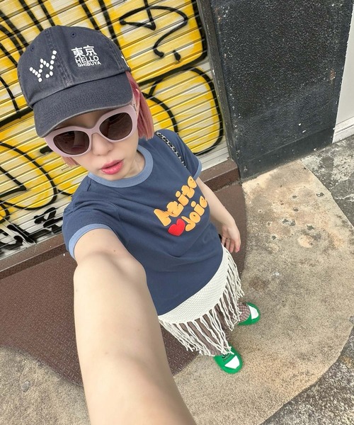 Alley Tokyo（アリートーキョー）の「ぷくぷくプリントリンガーT（Tシャツ/カットソー・レディース・ネイビー/オフホワイト/レッド・FREE）」の17枚目の写真