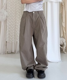 ピンタック コットン バルーン ワイド パンツ