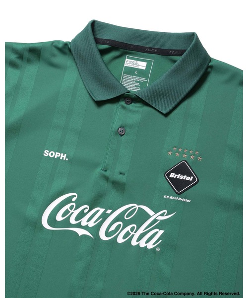 F.C.Real Bristol(エフシーレアルブリストル)の「Coca-Cola WEAVE STRIPE S/S POLO(ポロシャツ・メンズ・グリーン/ブラック/ホワイト・XX-LARGE/X-LARGE/LARGE/MEDIUM/SMALL)」の6枚目の写真