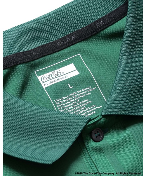 F.C.Real Bristol(エフシーレアルブリストル)の「Coca-Cola WEAVE STRIPE S/S POLO(ポロシャツ・メンズ・グリーン/ブラック/ホワイト・XX-LARGE/X-LARGE/LARGE/MEDIUM/SMALL)」の8枚目の写真