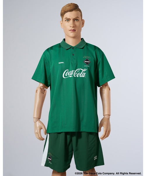 F.C.Real Bristol(エフシーレアルブリストル)の「Coca-Cola WEAVE STRIPE S/S POLO(ポロシャツ・メンズ・グリーン/ブラック/ホワイト・XX-LARGE/X-LARGE/LARGE/MEDIUM/SMALL)」の4枚目の写真