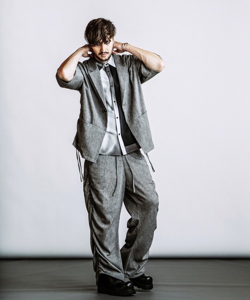 NO ID.(ノーアイディ)の「【NO ID.】Side Gather Easy Trousers / サイドギャザー イージー トラウザーズ(その他パンツ・メンズ・ブラック/ダークグレー/グレー・1/2)」の20枚目の写真