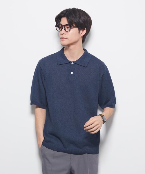 BACK NUMBER(バックナンバー)の「BACK NUMBER(バックナンバー)和紙ニットポロ襟プルオーバー(ニット/セーター・メンズ・ライトグレー/ダークグレー/ネイビー・S/M/XL/L)」の3枚目の写真